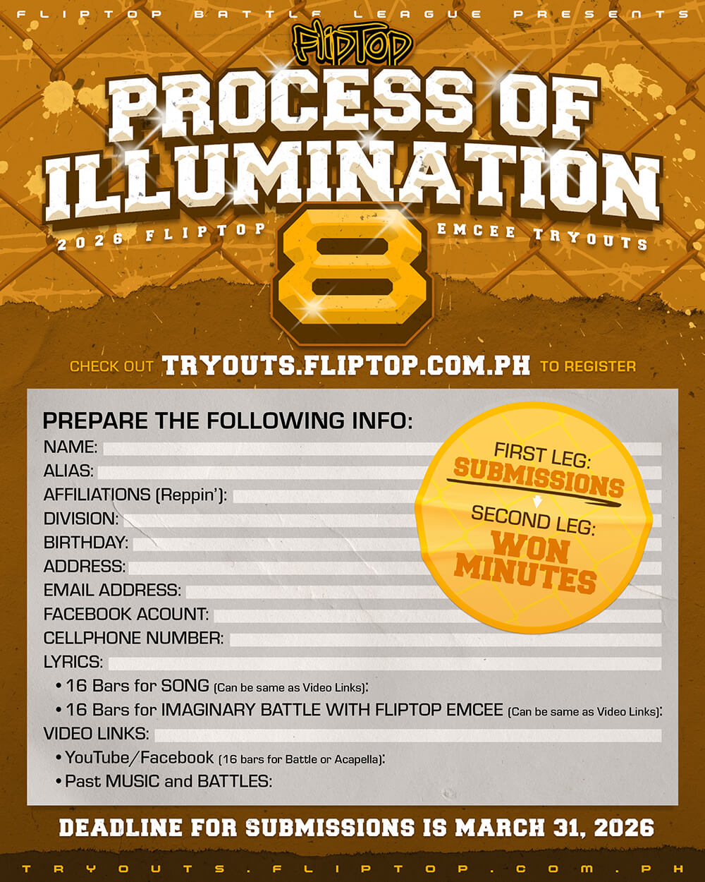 FlipTop Process of Illumination 8 Tryouts Poster